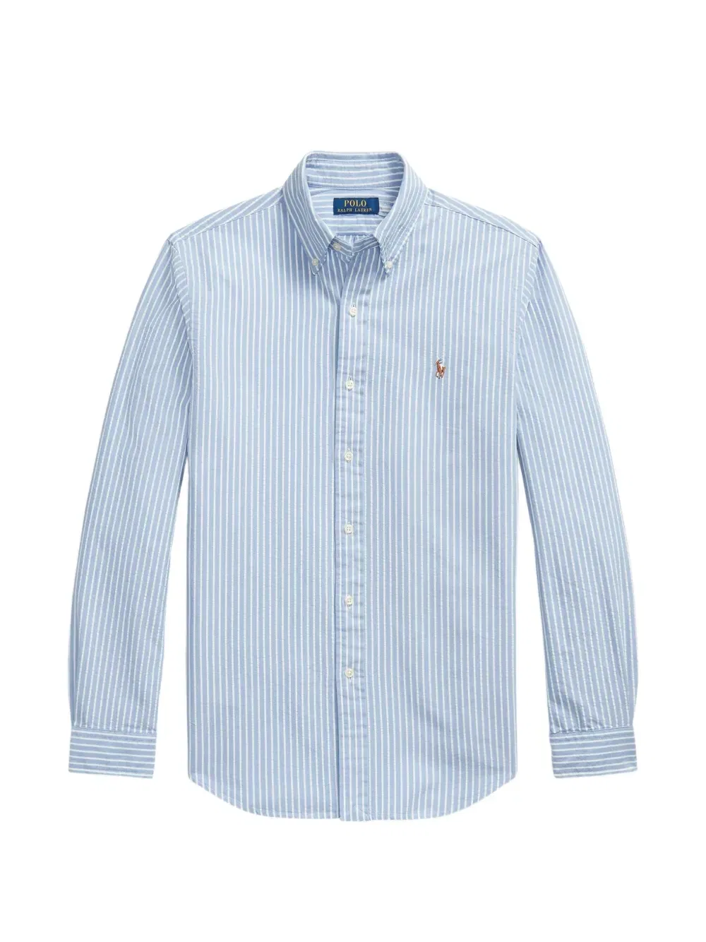 Рубашка Оксфорд в полоску Custom Fit Polo Ralph Lauren, синий
