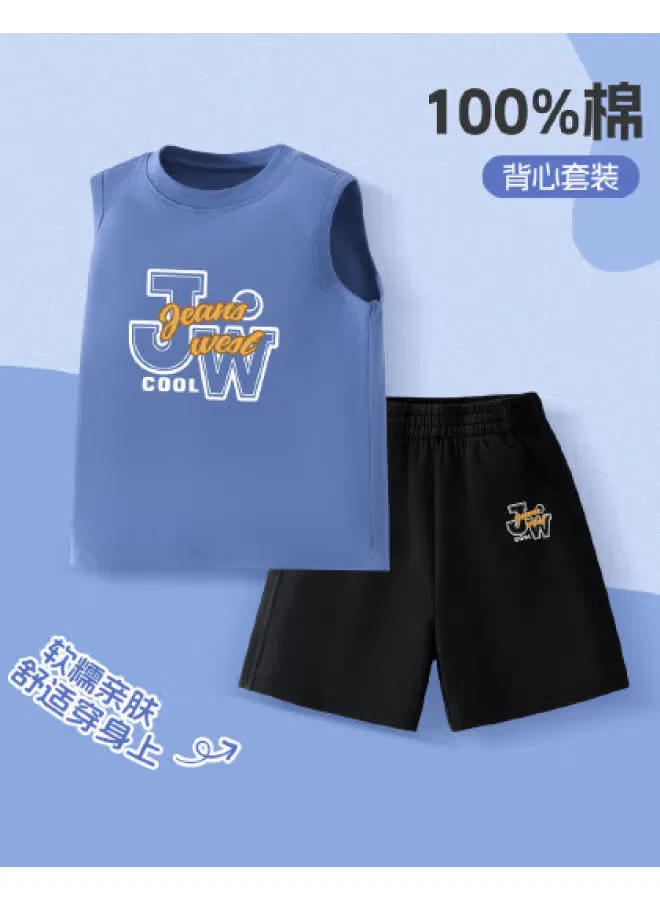 Комплект мальчику с принтом 2 предмета 2025 Jeanswest, синий