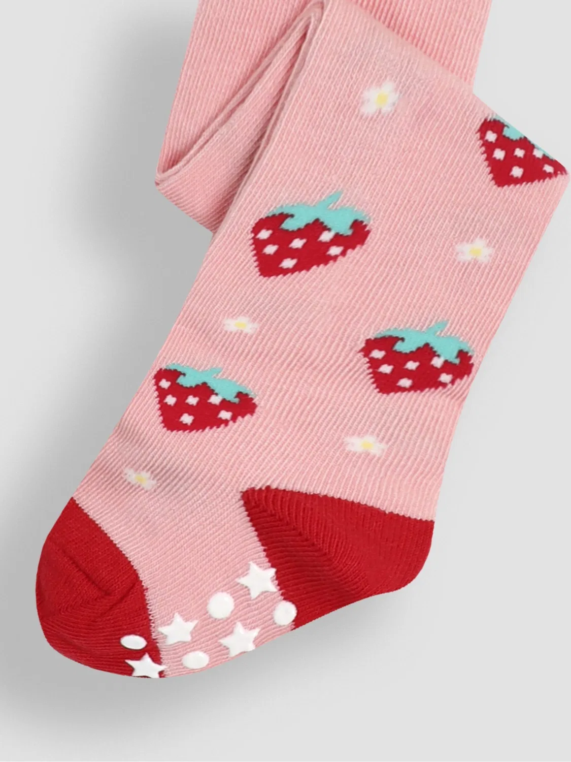 Колготки с рисунком клубники JoJo Maman Bébé, красные — фото 3