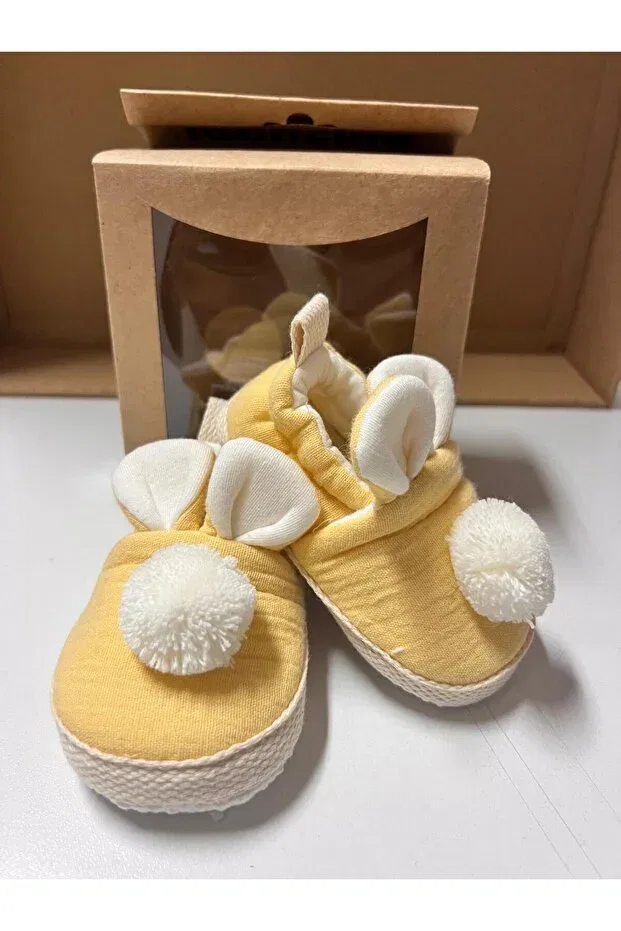 Детские пинетки для девочек хлопковые Yukobaby Bebeğiniz Için En Doğalı, Yellow — фото 2