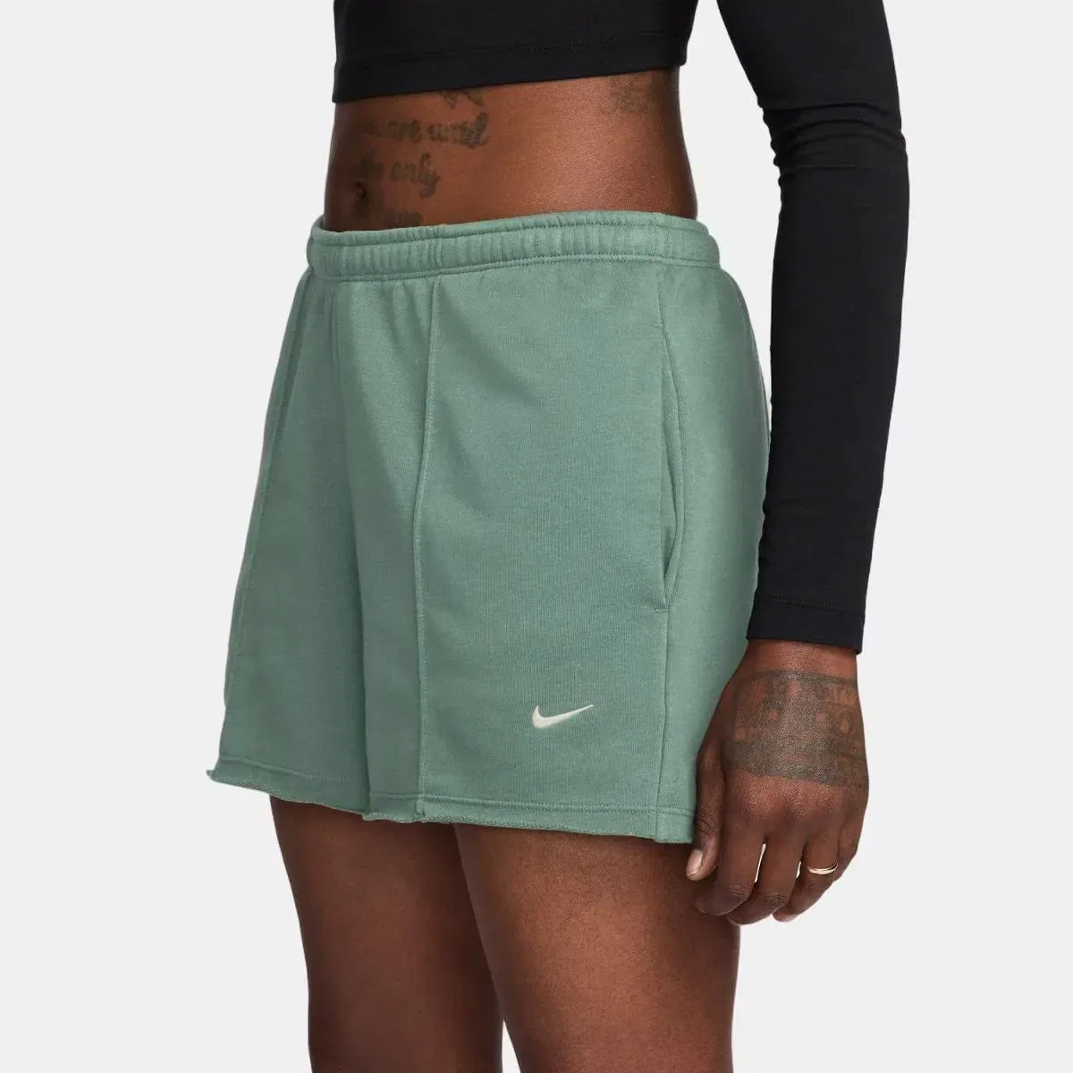 Женские шорты спортивные из французского терри Nike, Verde — фото 3