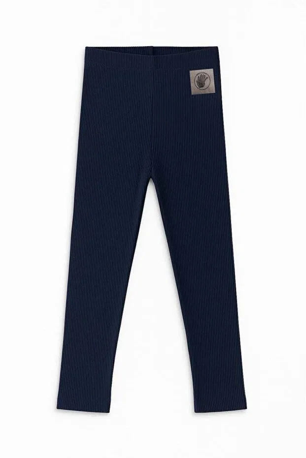 Детские леггинсы для девочек с принтом Plain Petit Coral, Navy Blue — фото 4