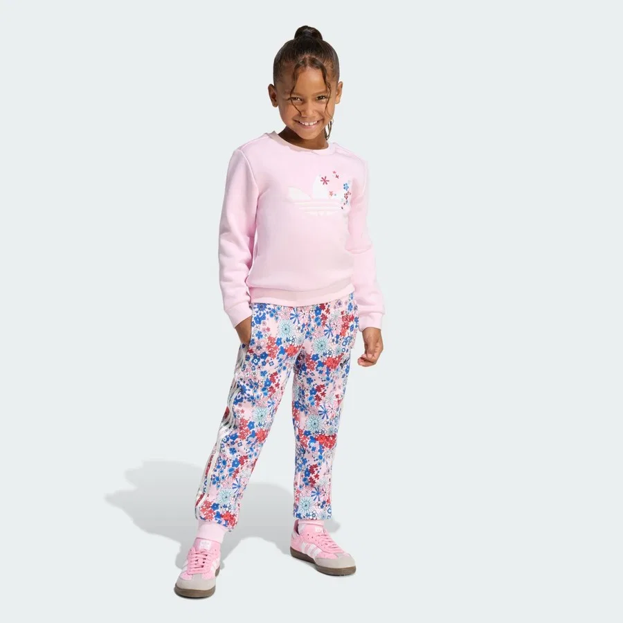 Комплект спортивного костюма с длинным рукавом adidas Originals x Liberty London Crew Set, adidas, Розовый