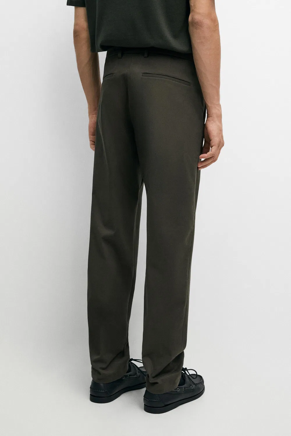Брюки Massimo Dutti, узкие, хаки — фото 3