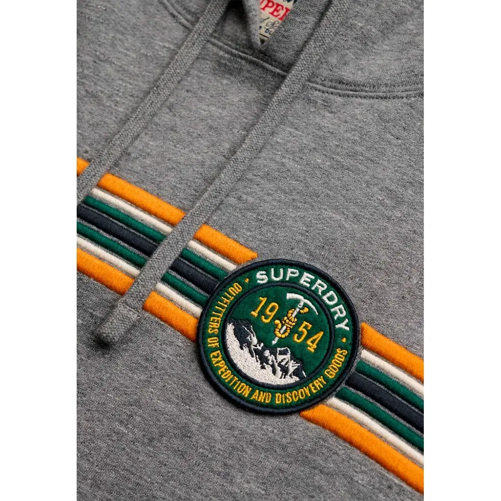 Мужской свитшот-худи с принтом Outdoors Stripe Logo Superdry, Grey — фото 4