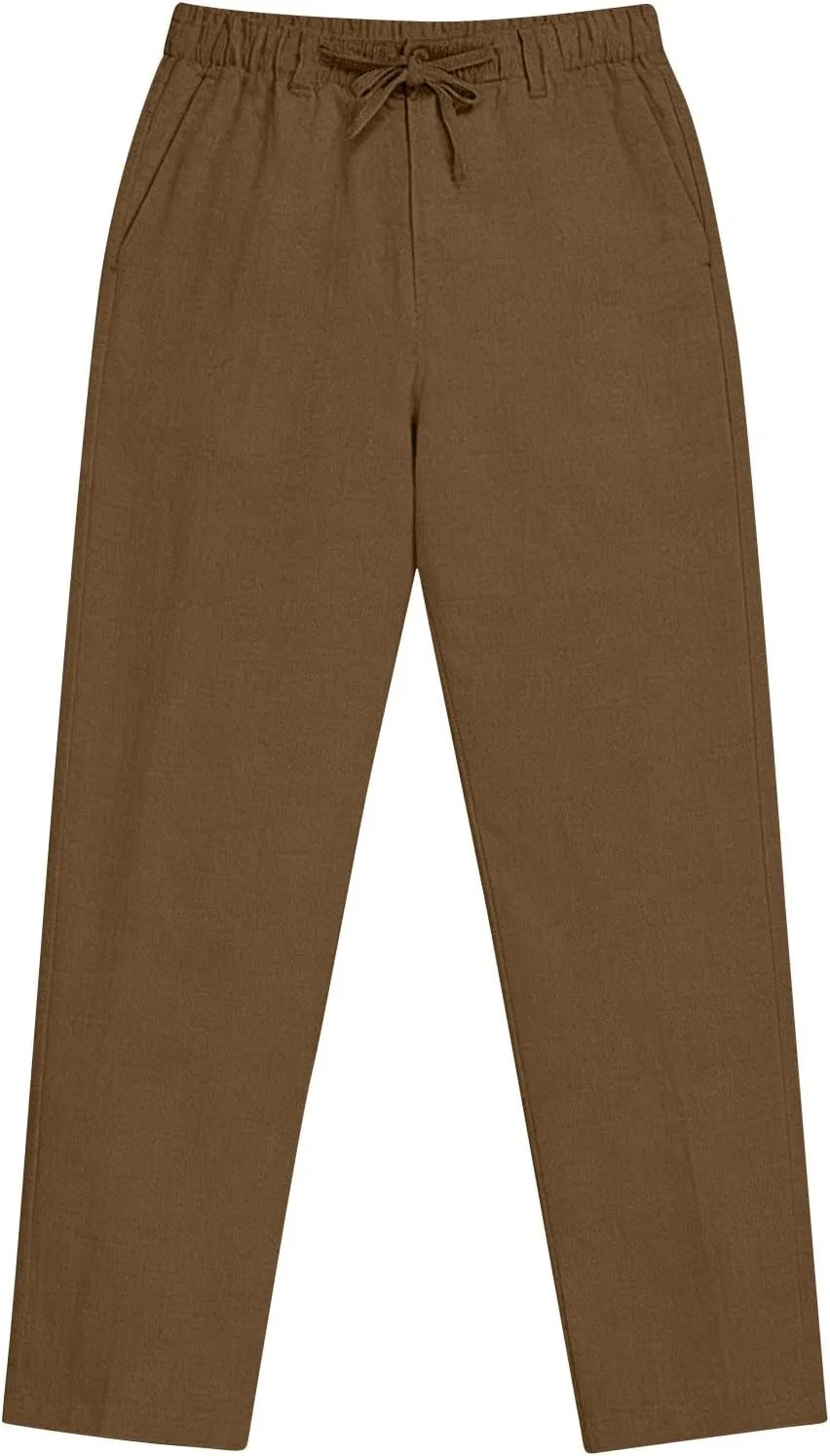 Мужские повседневные брюки прямого кроя с эластичным поясом, модель Casual Pants, коричневый — фото 4