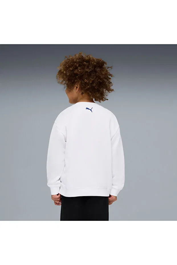 Детские свитшот для девочек с принтом Puma, White — фото 2