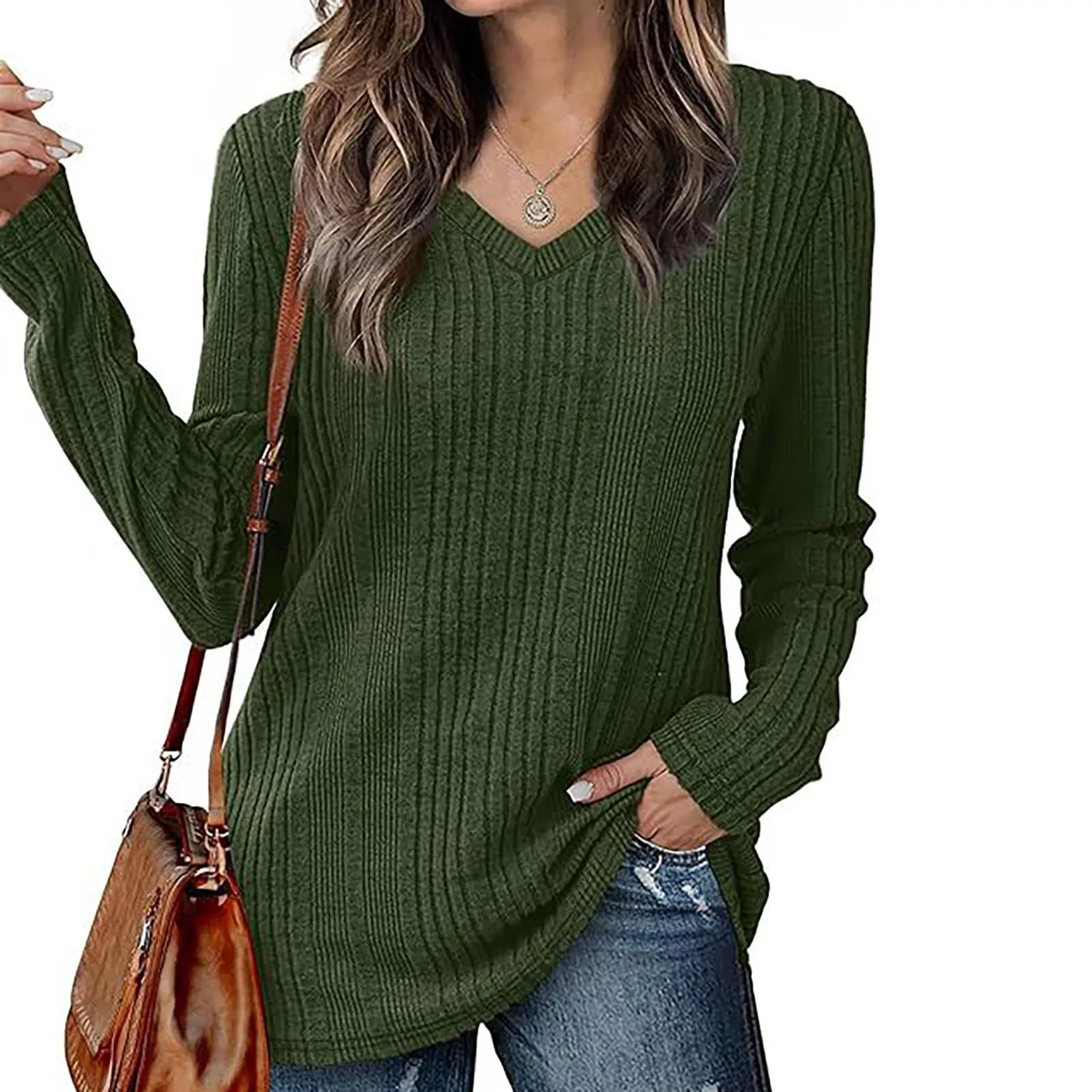 Женский свитер с v-образным вырезом Kindness Sweater, Gn2 — фото 3