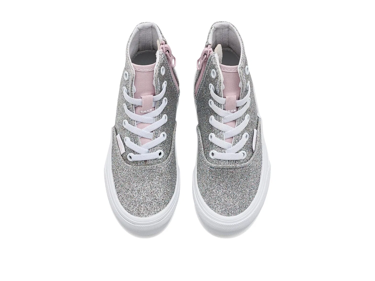 Кроссовки Authentic Hi 2.0 Zip (для маленьких детей) Vans Kids, Glitter Pale Petal Pink — фото 3