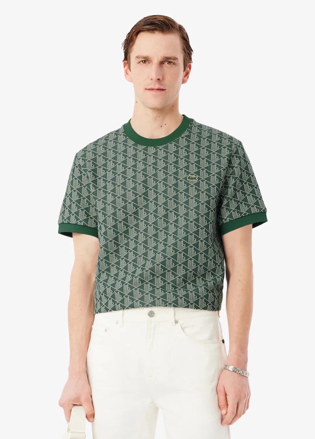 Футболка Lacoste Classic Fit, модель Monogram, зеленый — фото 2