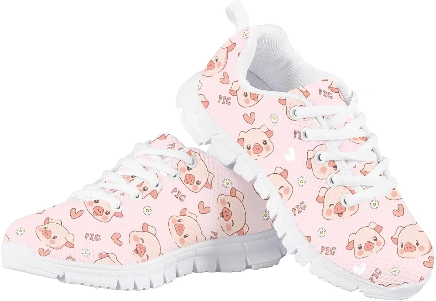Детские кроссовки для бега с принтом Suhoaziia, Pink Pigs