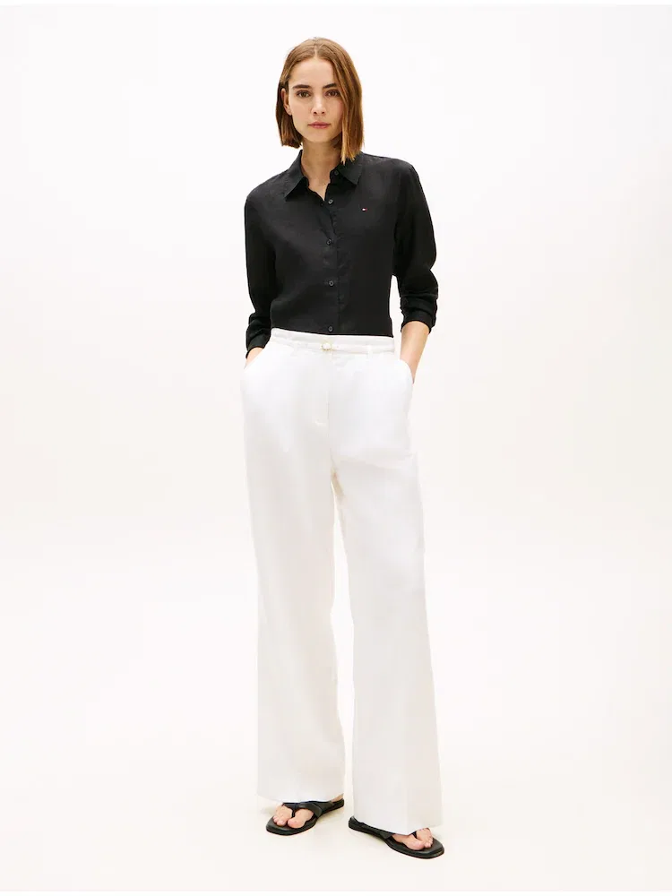 Рубашка из льна TOMMY HILFIGER, Black — фото 2