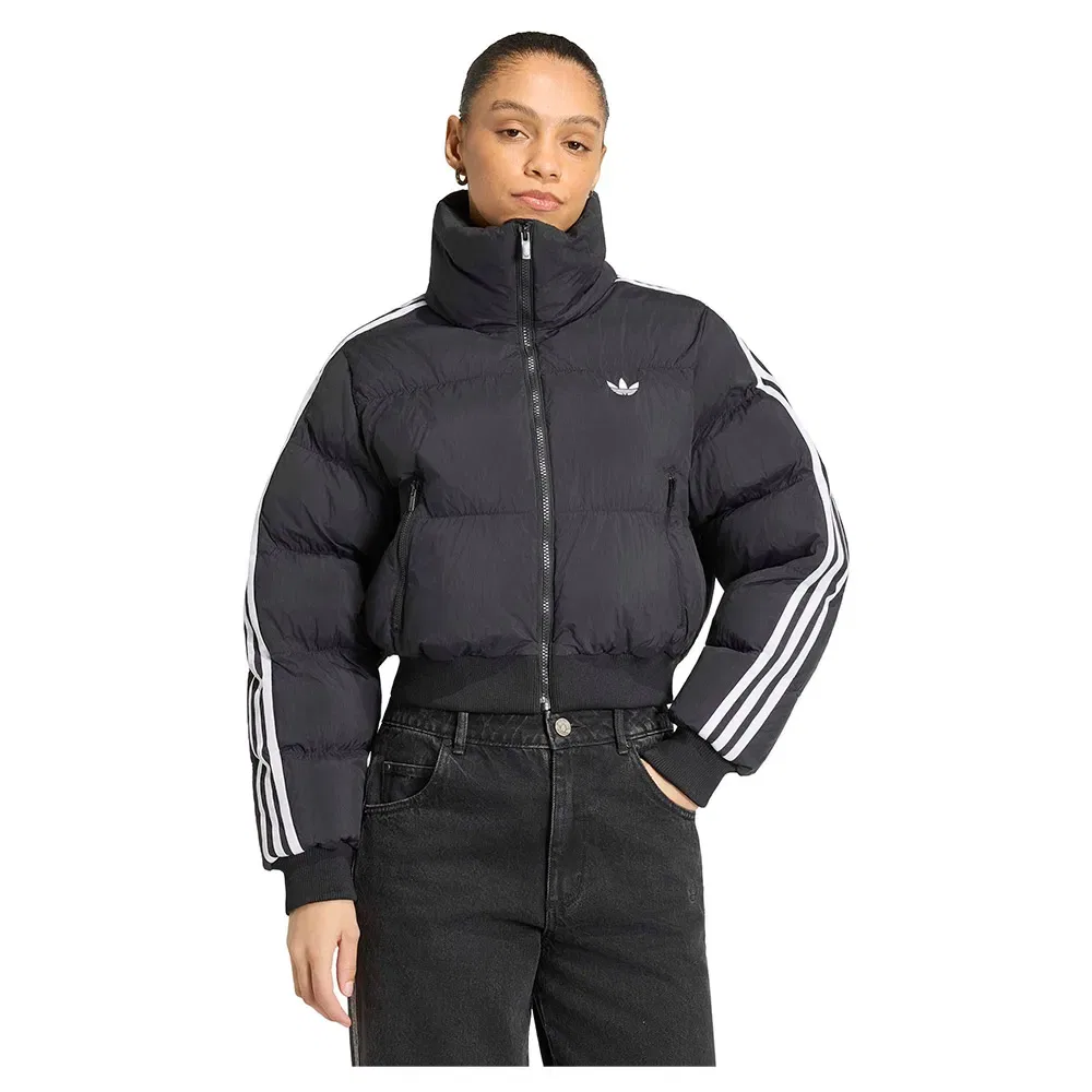 Женская куртка-пуховик с высоким воротником Adicolor Short Puffer Jacket Adidas Originals, Black