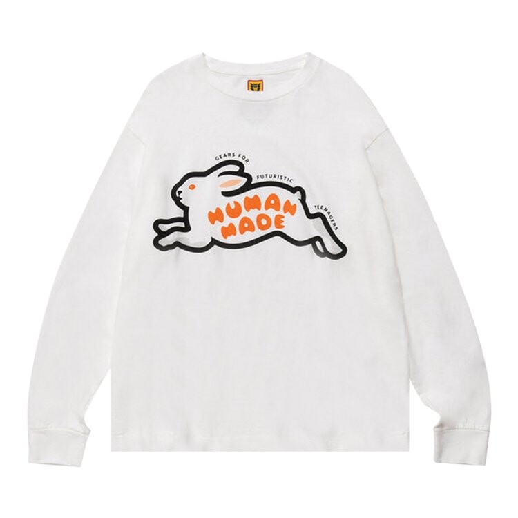 

Футболка Human Made Rabbit Long-Sleeve T-Shirt 'White', белый