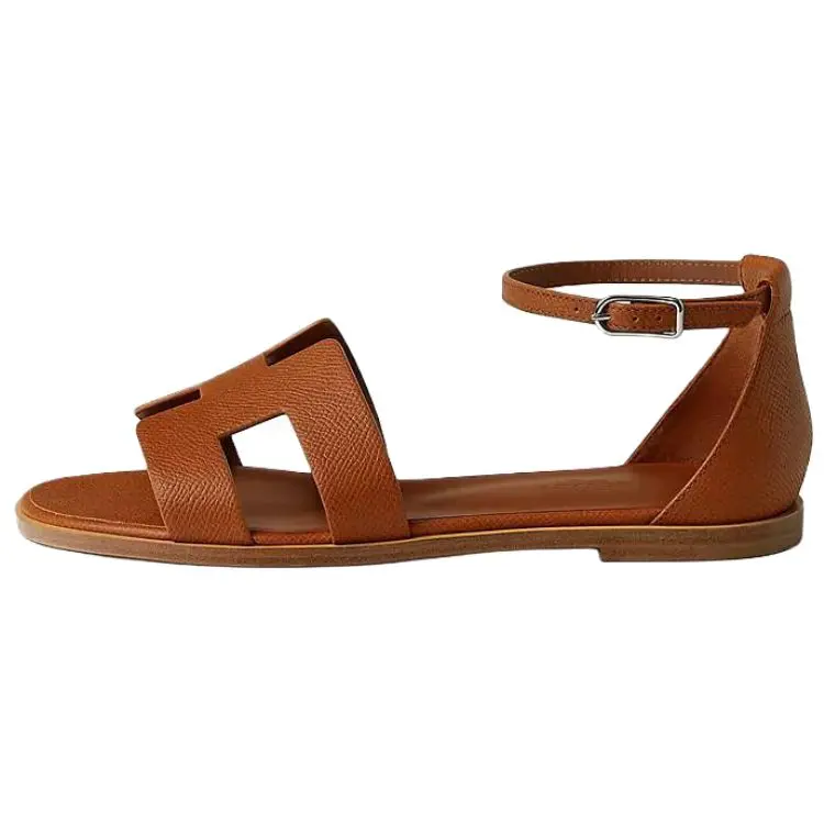 HERMES Сандалии Santorini One Strap, женские, коричневые