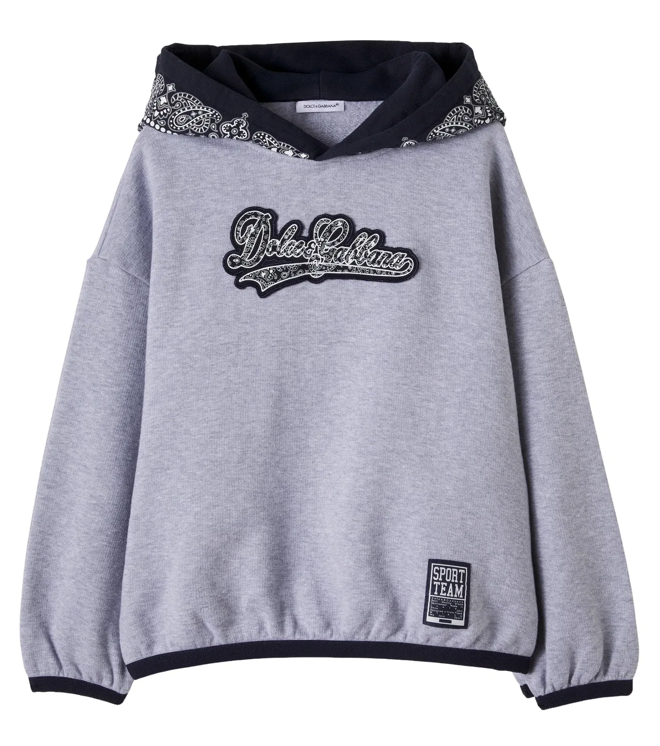 Свитшот с капюшоном из хлопка Dolce&Gabbana Kids, серый