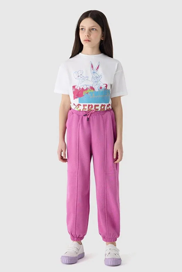 Детские спортивные штаны для девочек с эластичным манжетом Iceberg, Pink