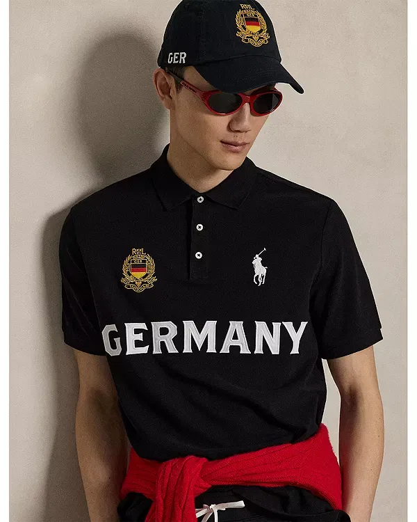 Мужская рубашка поло с коротким рукавом Polo Ralph Lauren, черный — фото 4