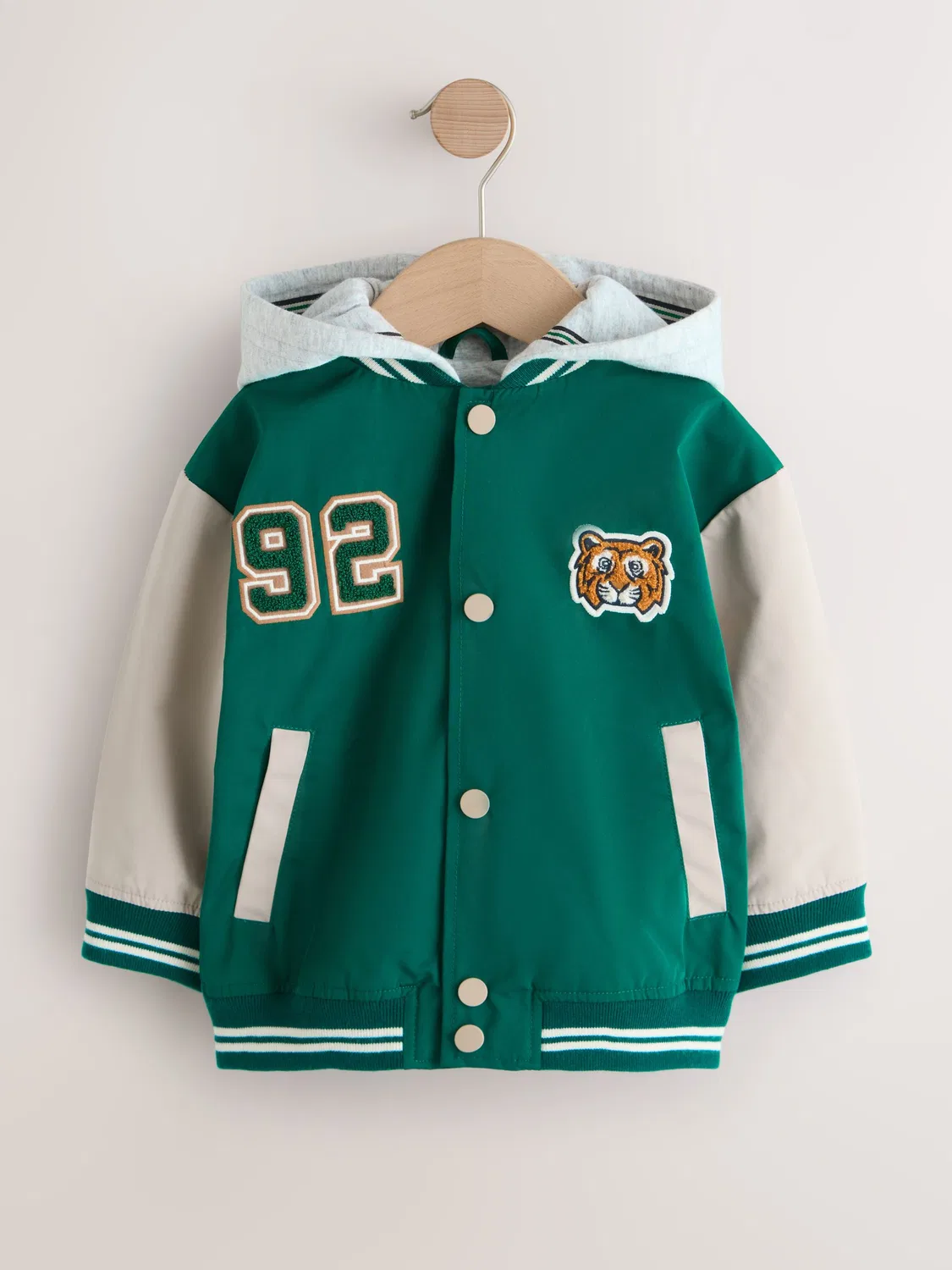 Вязаная куртка Varsity Jacket Next, зеленый/коричневый — фото 4