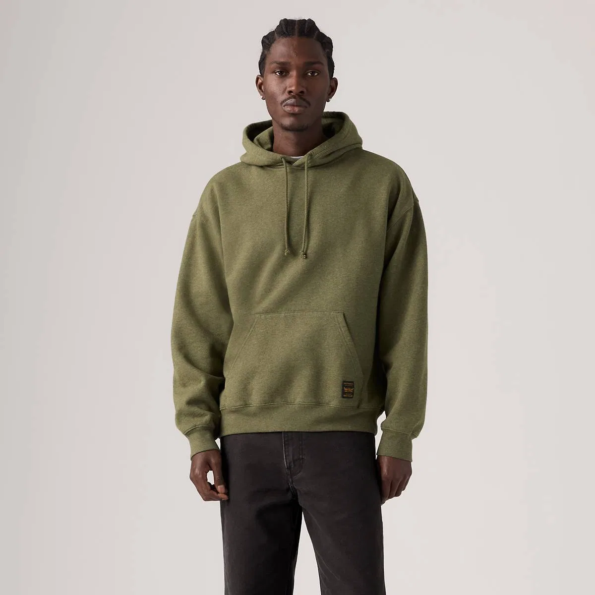 Рабочая толстовка с капюшоном Levi's, Burnt Olive Heather - Green — фото 3