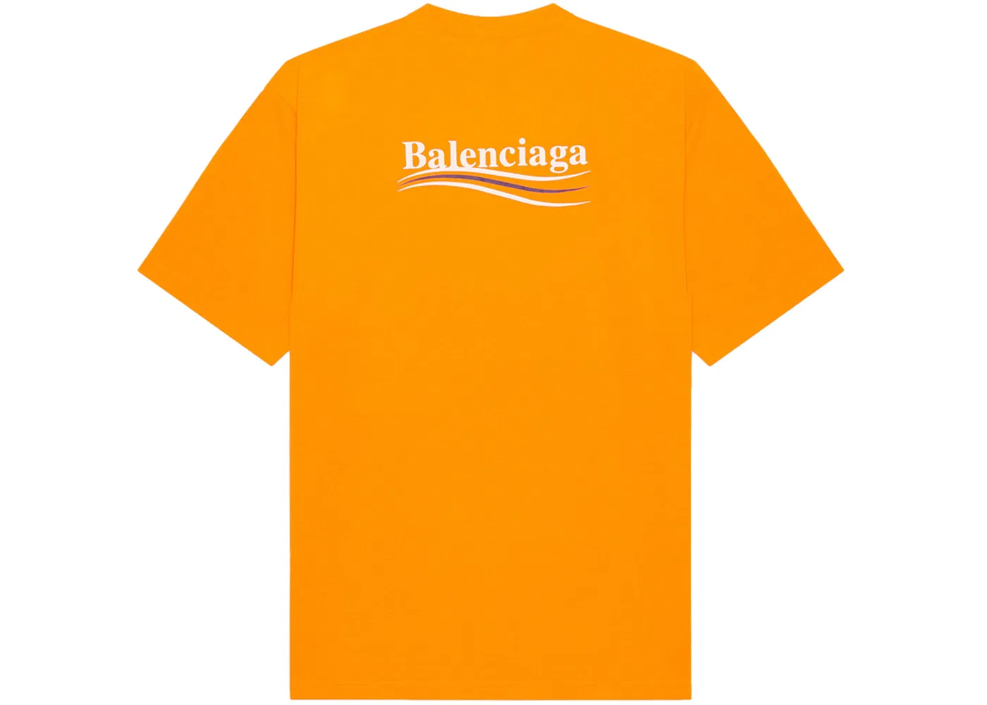 Унисекс футболка с принтом Political Campaign Large Fit Balenciaga, Fluo Orange — фото 2