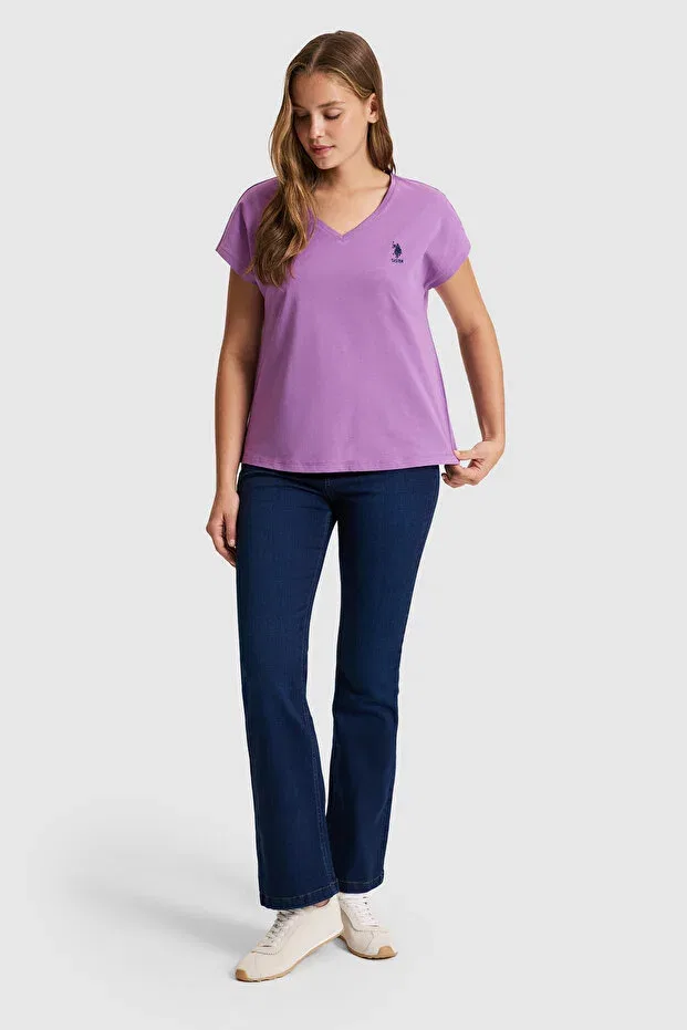 Женская футболка с V-образным вырезом U.S. Polo Assn., 142331 — фото 4