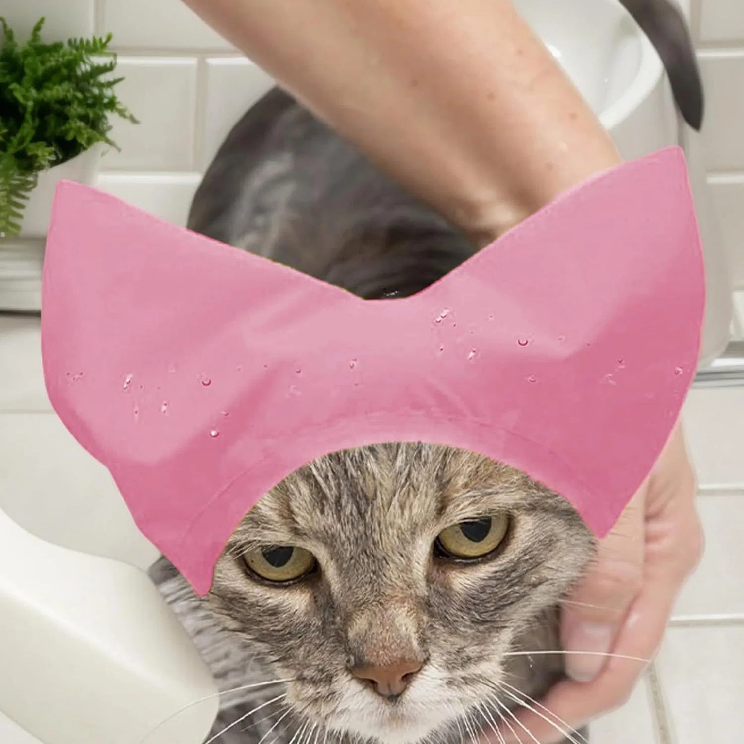 Шапочка для душа for Cats, Adjustable, Oxford Fabric, Rose Generisch — фото 2