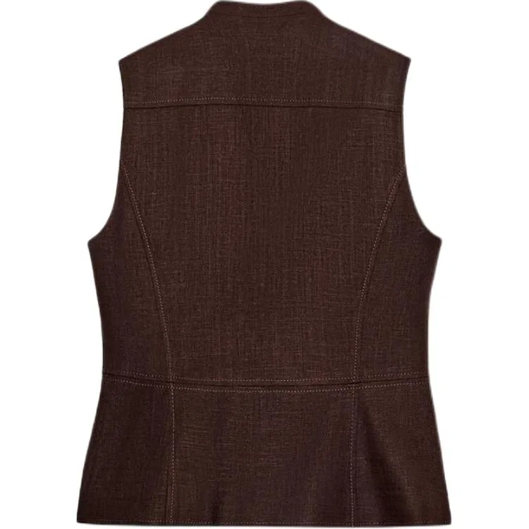 Женский топ-майка с круглым вырезом ZARA, Brown — фото 3