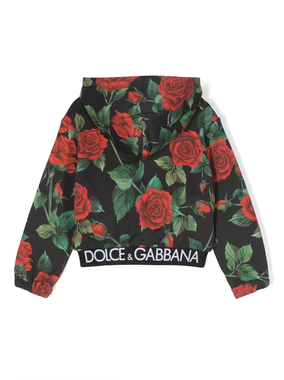 Куртка с капюшоном и принтом розы Dolce & Gabbana, черный — фото 3