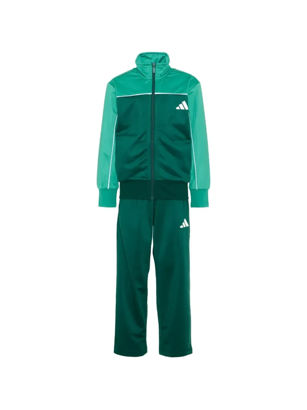 Спортивный костюм с логотипом и вставками adidas Kids, зеленый