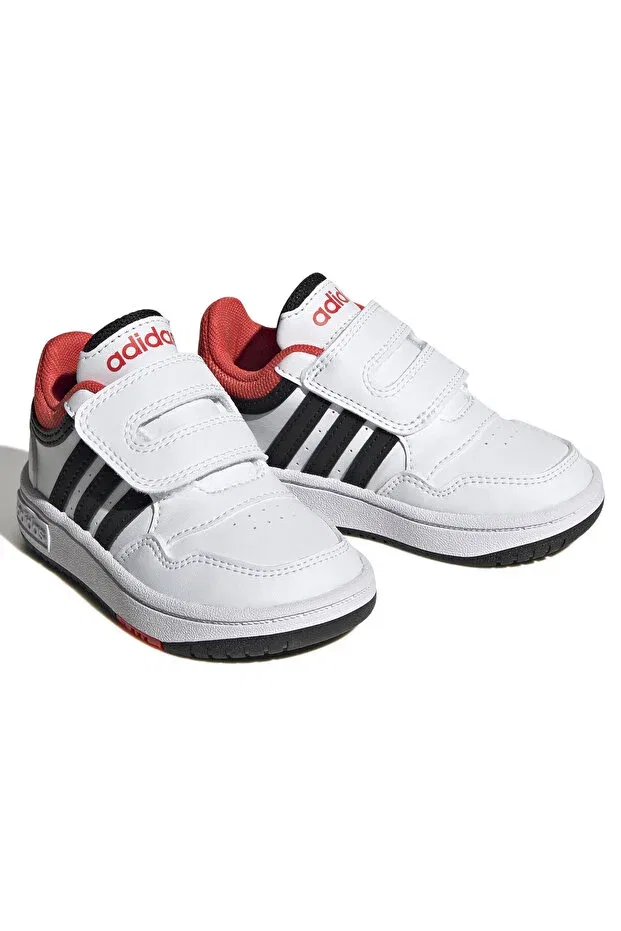 Детские кеды для девочек с принтом Hoops white sneakers h03860 Adidas, Standard — фото 3