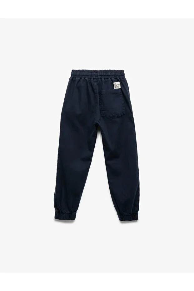 Детские брюки для девочек с завязками на поясе Koton, Navy Blue — фото 2