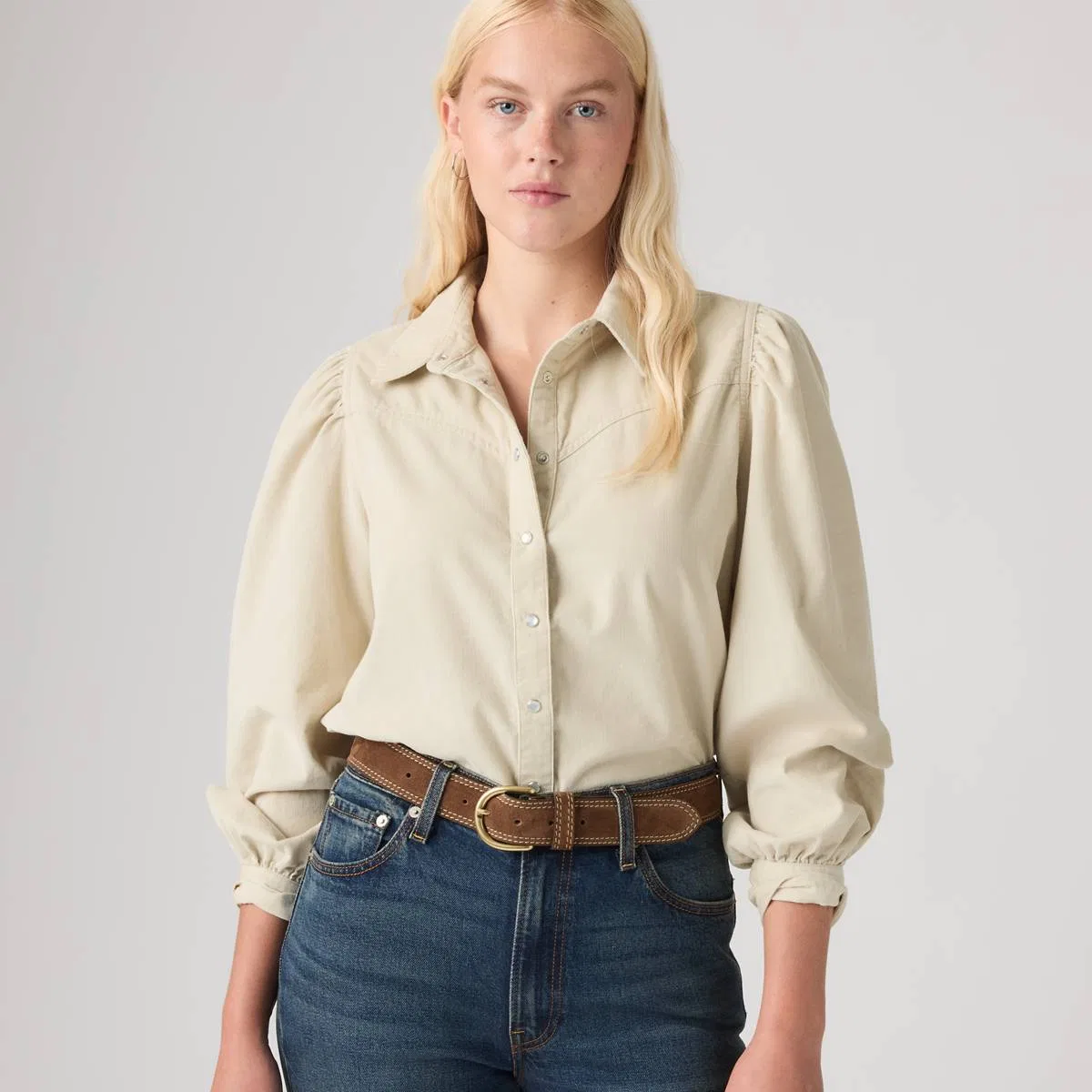 Женская рубашка в западном стиле Levi's Juna, светло-бежевый