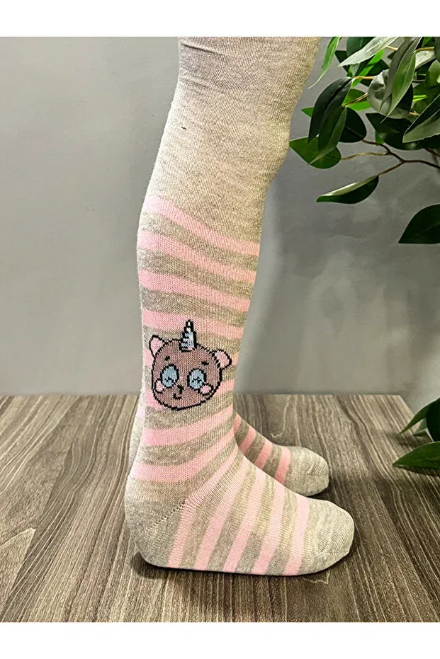 Детские колготки для девочек с рисунком Pink Bunny Gift For Your Baby, Gray