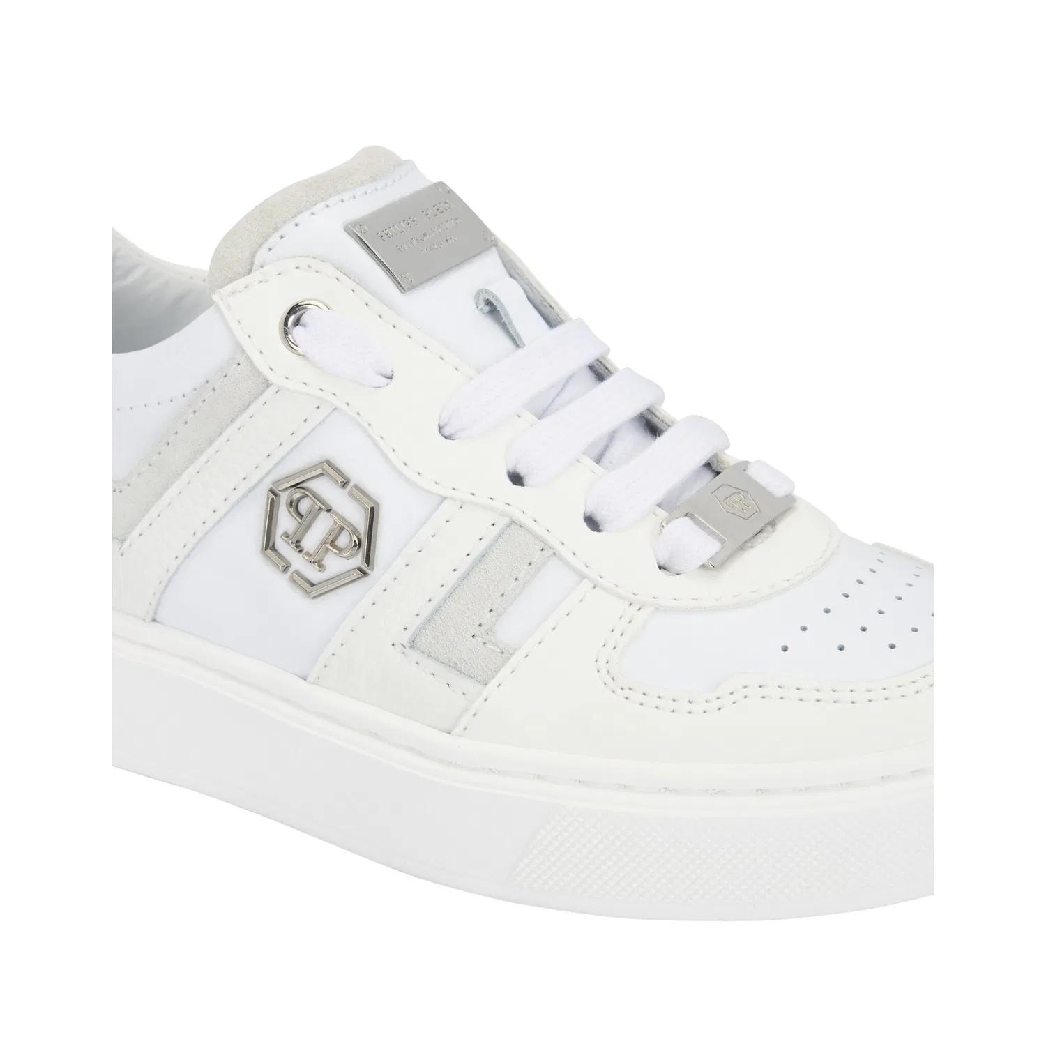 Детские кроссовки на шнуровке Philipp Plein, White — фото 2