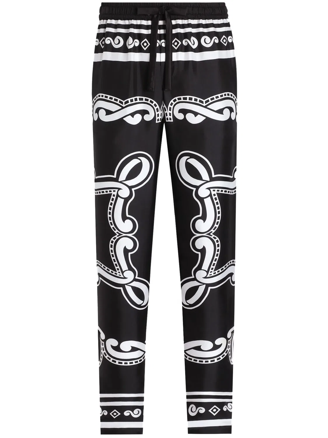 Dolce & Gabbana Пижамные брюки из шелка, черные