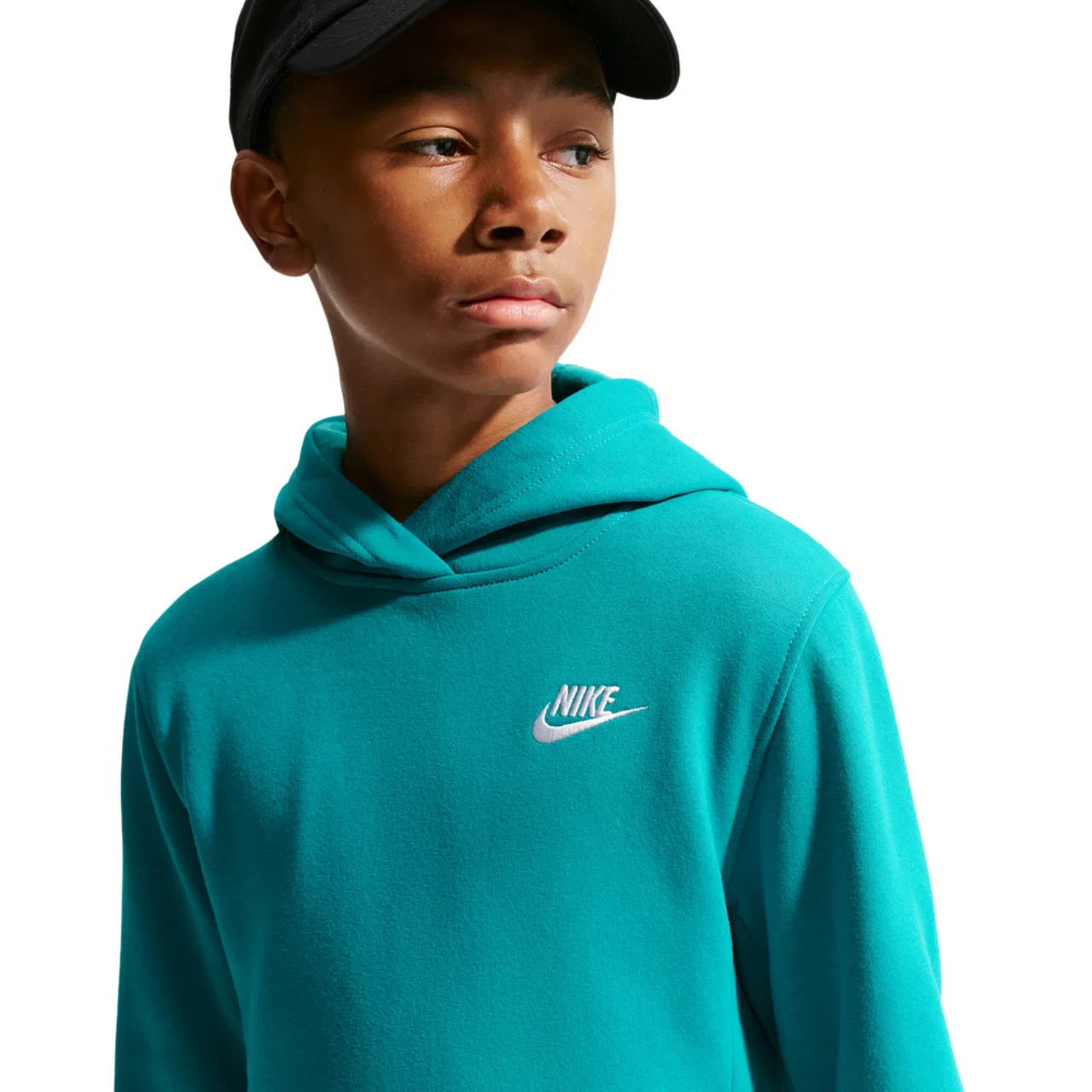 Детское худи с капюшоном, с флисом, NSW Club LBR Fleece, Nike, White Energy