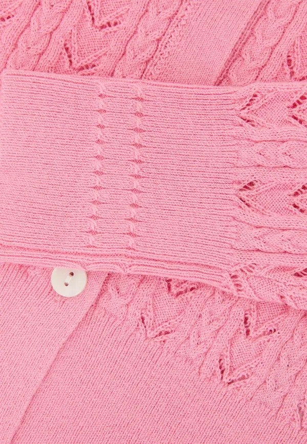 Кардиган из хлопка и шерсти Kardiganas Reiss, Bright Pink, розовый — фото 4