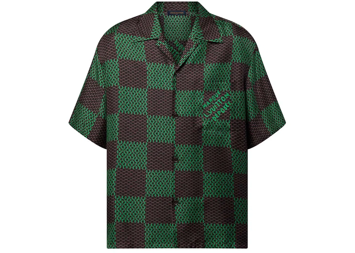 Мужская рубашка с коротким рукавом и открытым воротом Louis Vuitton, Jolly Green