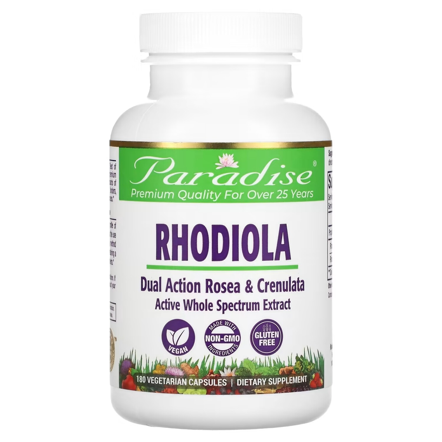 

Paradise Herbs Rhodiola , 180 Vegetarian капсул
