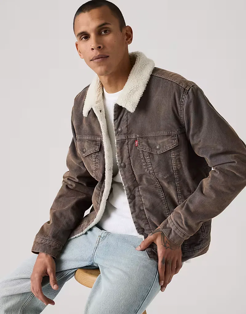 Куртка-тракер sherpa type iii из вельвета Levi's, коричневый — фото 4