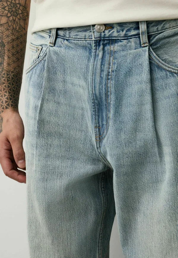Брюки из 100% хлопка, Baggy fit - lightweight jeans, Next, Light blue, светло-голубой — фото 4