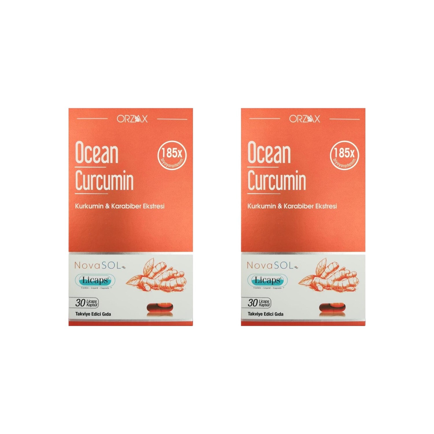 

Добавка Orzax Ocean Curcumin, 2 упаковки по 30 капсул