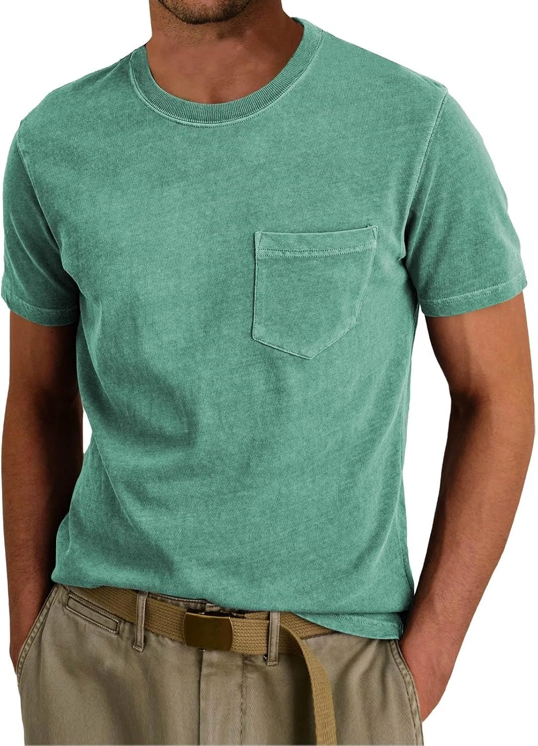 Мужская оверсайз футболка с кислотной стиркой Mint Green
