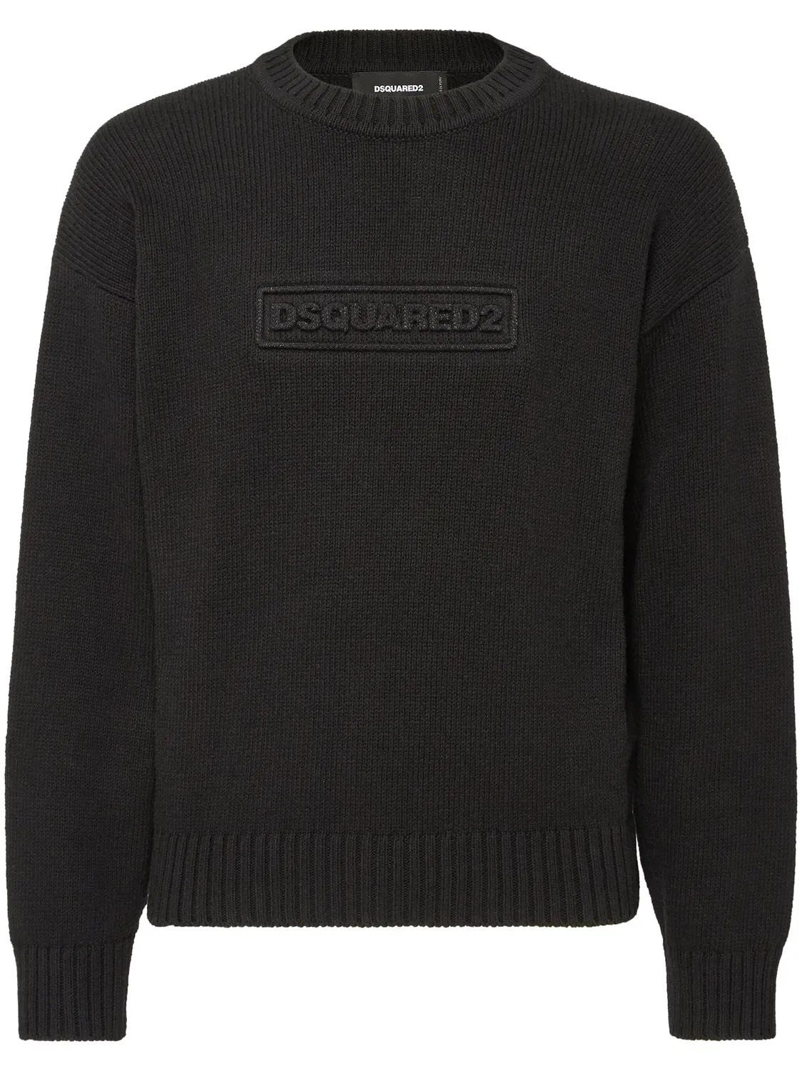 Джемпер с логотипом из вязки DSQUARED2, черный