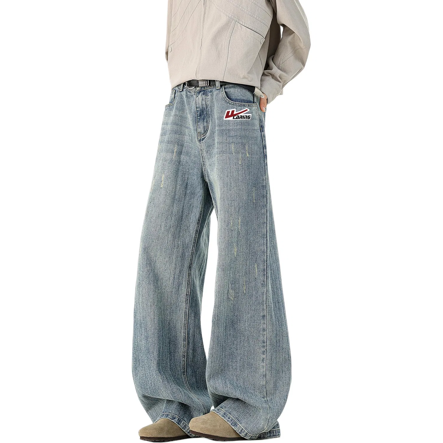 Детские джинсы прямого кроя Unisex Moderate Straight Fit Pants WARRIOR, Washed Blue
