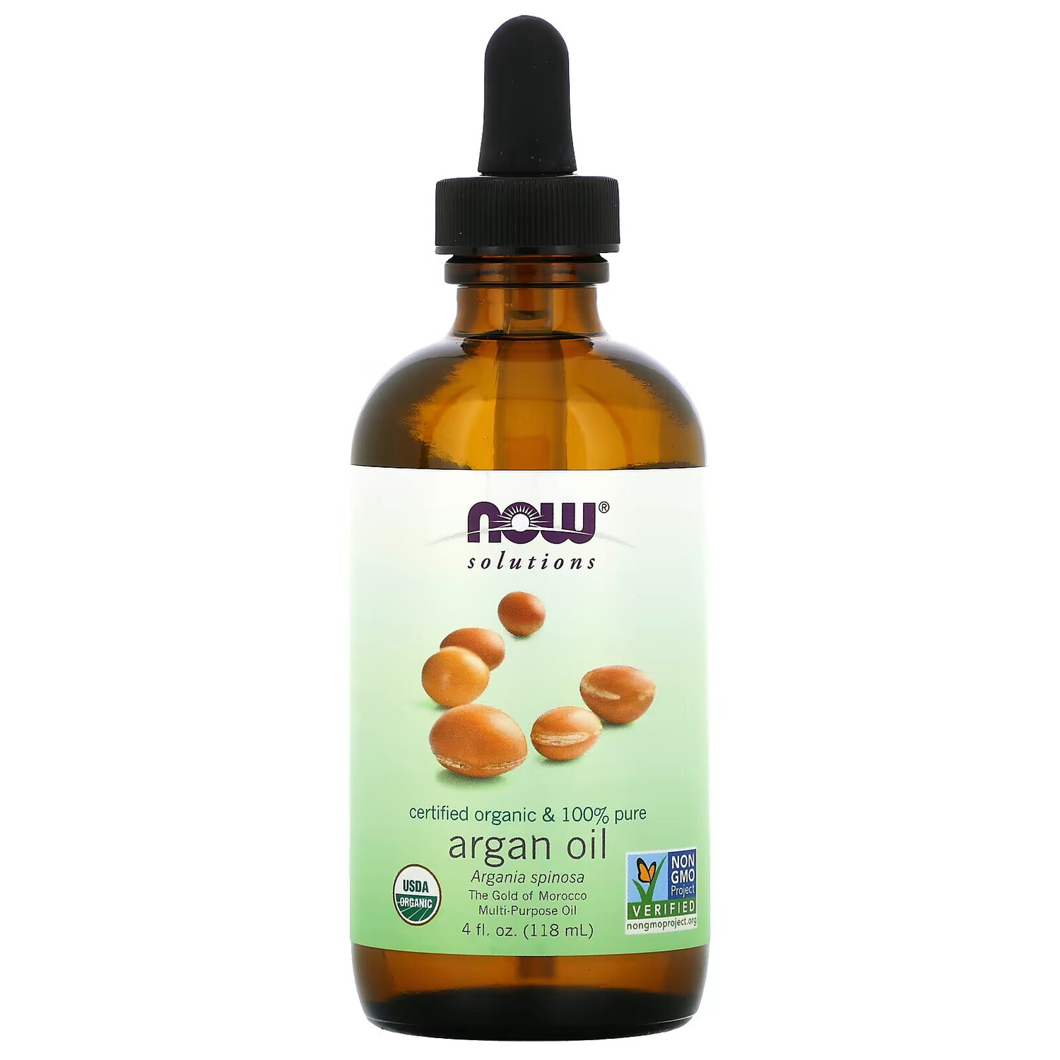 

NOW Foods, Solutions, сертифицированное на 100% чистое органическое аргановое масло, 118 мл