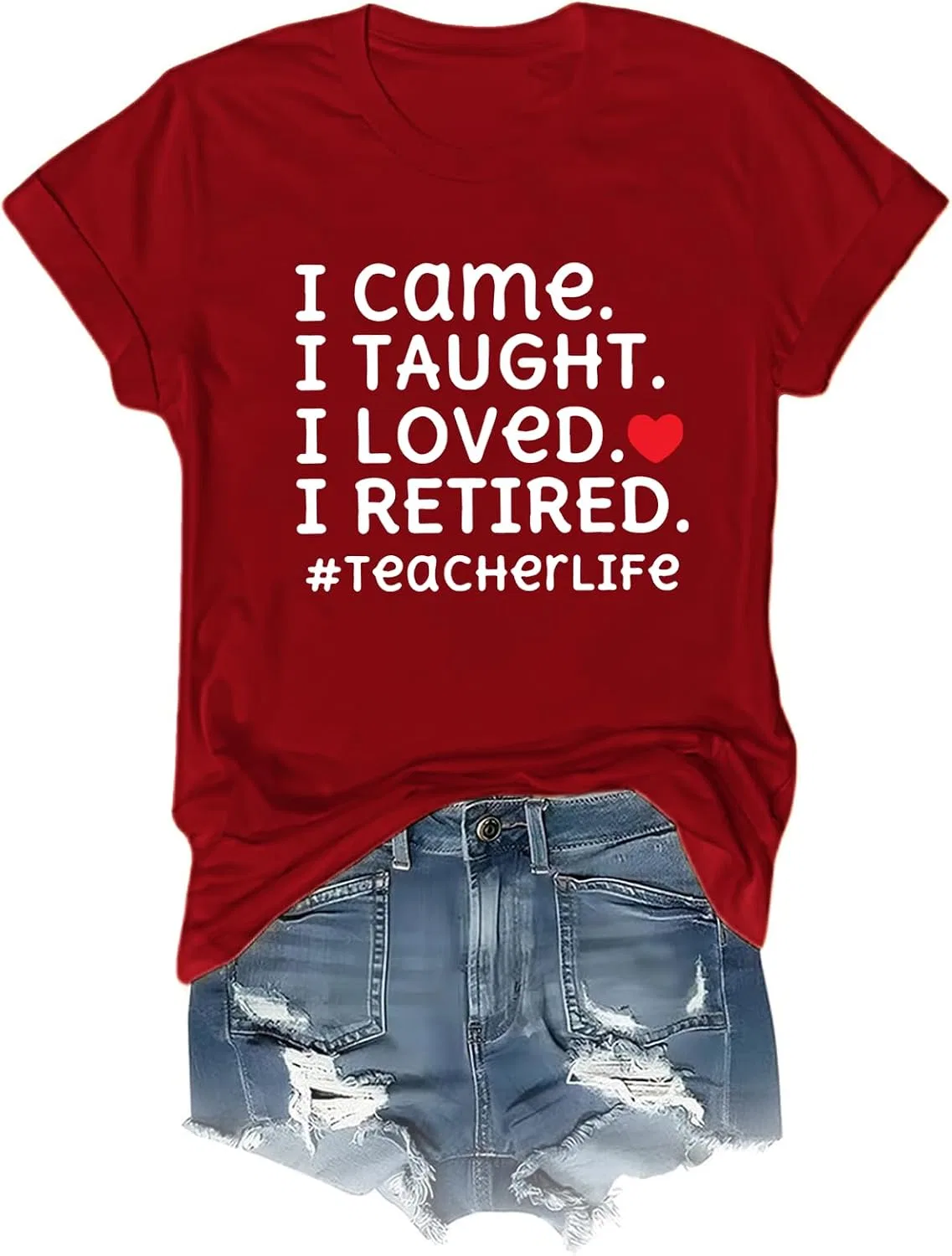 Мужская футболка с принтом I Came I Loved I Retired, Claret
