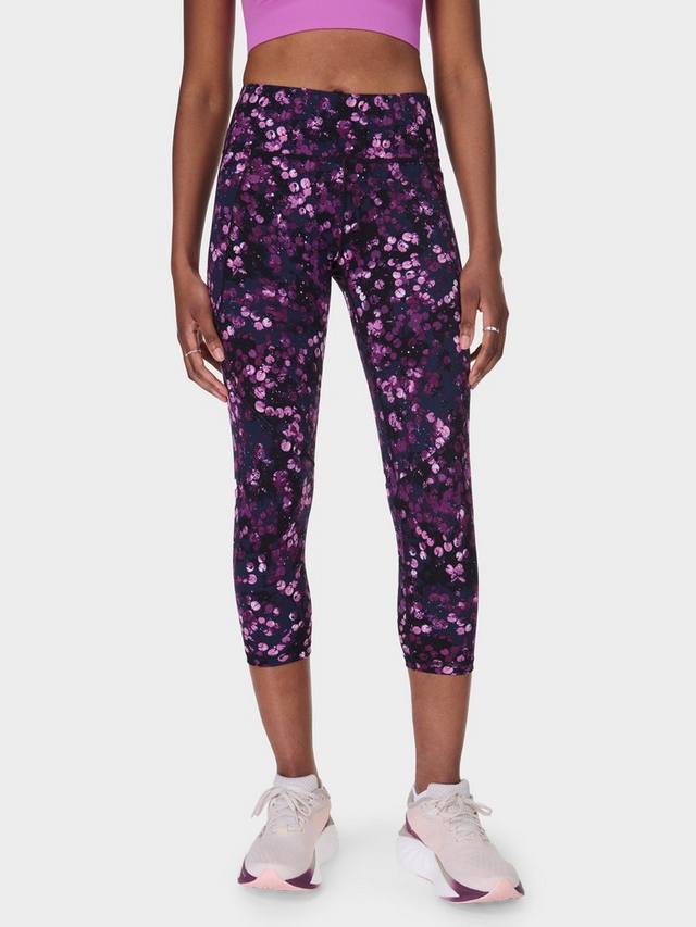 

Силовые укороченные тренировочные леггинсы Sweaty Betty, цвет Purple Lilypad
