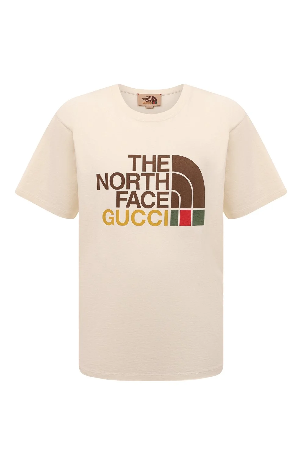 Футболка Gucci x The North Face Logo Print, слоновая кость — фото 3